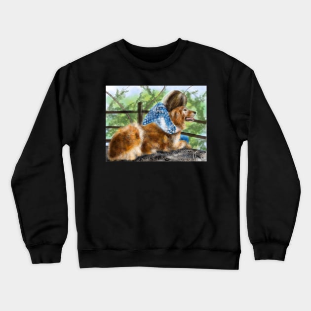 I Love My Golden Retriever - Best Friends Crewneck Sweatshirt by LITDigitalArt